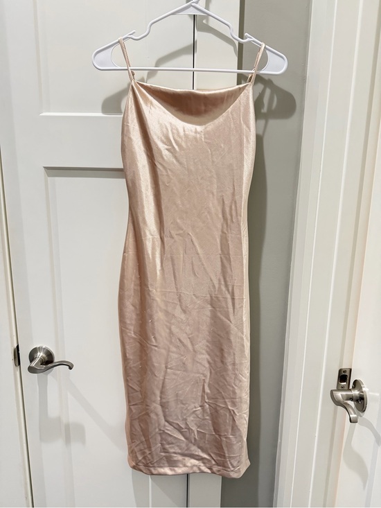 Dresses & Skirts - Satin Slip Dress in Champagne - Elegant Women's Dress Size XS